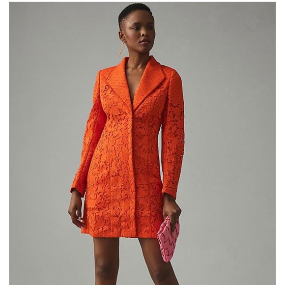 Long Sleeve V-Neck Blazer Dress - Picture 1 of 4